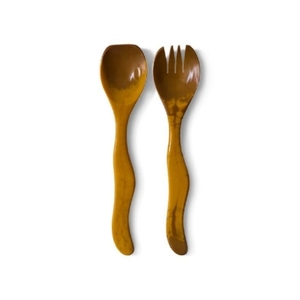 Modern Eco-Friendly Resin White Swirl <b>Bowls</b> <b>Large</b> Spoon Fork Set Affordable Price <b>Serving</b> Fork Spoon - Product Image 4
