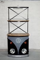 Comptoir de bar haut moderne en bois de manguier massif avec structure en métal et support en verre, pour usage domestique, commercial ou extérieur