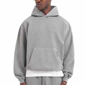 เสื้อฮู้ดผ้าฟลีซย้อมสีธรรมดาสำหรับฤดูหนาวทำจากผ้าฝ้าย100% เทอร์รี่ครอปไซส์ใหญ่พิเศษออกแบบได้ตามต้องการสำหรับ2025 - Product Image 2