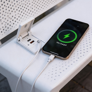 Banco <span class=keywords><strong>de</strong></span> Parque Moderno para Exteriores con Toldo |   Asientos Públicos Inteligentes con Energía Solar y Carga USB para Parques y Ríos - Product Image 5