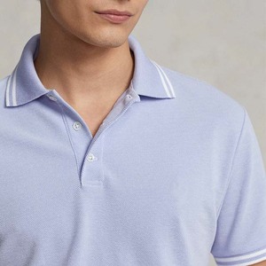 Personalizado de secado rápido de los hombres para camisetas de polo de alta calidad 100% algodón de peso pesado Color sólido diseño Casual con patrón de rayas - Product Image 2