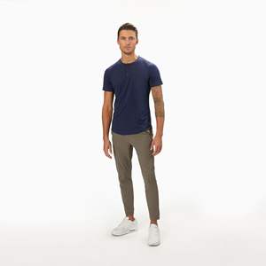 Top Selling Buttery Soft Pacific Blue Henley Shirt 62% Poliéster, 33% Algodón, 5% Spandex, Signature Fit, Curve-Hem - Product Image 1