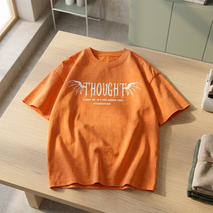 T-shirt Homme Oversize à Manches Courtes Imprimé Ailes de Chauve-Souris Style Urbain en Coton Jersey Col Rond Respirant Logo Avant - Product Image 2