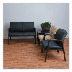 Alera ALERL2219M Sofá de recepción serie WL de 44.88 pulgadas. X 26.13 Pulgadas X 33 Pulgadas Cuero PU negro sobre marco de madera para oficina en casa - Product Image 6