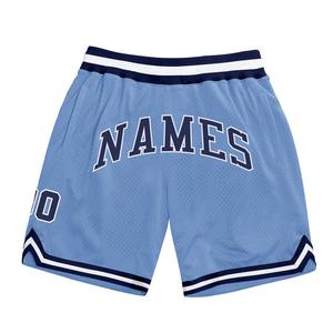 Industrie Direct Engro Sportswear Short de basket-ball de retour authentique confortable personnalisé bleu marine-blanc clair - Product Image 1