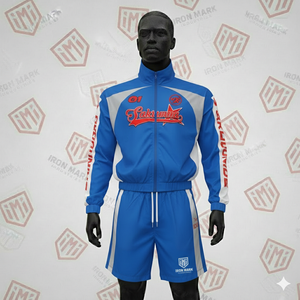 Ensemble de survêtement coupe-vent en coton épais pour homme, 2 pièces, streetwear, été - Product Image 1