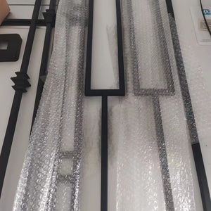 Parti scala 44 "nuovo Design decorazione interna nero grigio quadrato in ferro battuto balaustra solido metallo scala moderna mandrini - Product Image 6