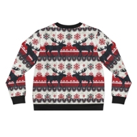 Pulls de Noël personnalisés à bas prix, brodés, tissés, respirants, en polaire polyester sublimé, de haute qualité, anti-plis, séchage rapide