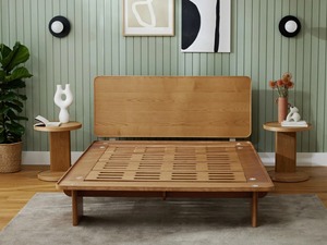 100% ไม้สักฟูลห้องนอนสไตล์โมเดิร์นโครงเตียงสำหรับโรงแรมวิลล่ารีสอร์ทห้องนอนขายส่ง - Product Image 5