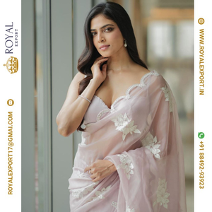 Lanzamiento del diseñador exclusivo Blissful Soft Satin Organza Saree Collection Fabricante por Royal Export en Surat Gujarat - Product Image 2
