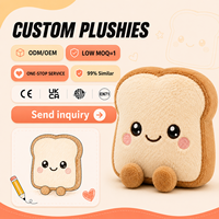 Jouets en peluche longs personnalisables de qualité supérieure, adorables animaux en peluche en forme de pain, beignets, gaufres, croissants, cadeaux en coton PP super doux, certifiés CE