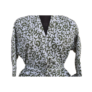 Kimono coton imprimé fleuri indien femmes été bio ouvert devant vêtements de nuit Robe vêtements de plage robe - Product Image 2