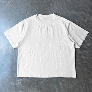 Camisetas de Verano para Hombre, Cuello Redondo, Manga Corta, 100% Algodón, Secado Rápido, Transpirables, Anti-Pilling, Corte Holgado, Casual, con Letras, 300 Gramos - Product Image 1