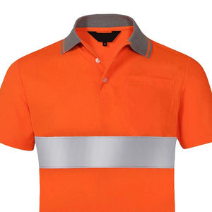Venta al por mayor de camisas polo de alta visibilidad para hombre, ropa de seguridad de punto de alta visibilidad, tiras reflectantes, cuello en contraste, camiseta de trabajo personalizada - Product Image 4