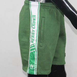 High-Waist <b>Short</b> Knitted Quality Cotton <b>Fleece</b> Soft Comfortable Anti-Wrinkle Breathable Waterproof Plain Dyed Drawstring Closure - Product Image 2