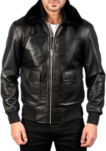 แจ็กเก็ตนักบินหนังแท้สำหรับผู้ชาย, แจ็คเก็ตนักบินนักบินหนังแท้ปกตั้ง - Product Image 6