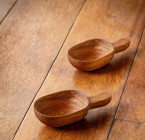 Cuchara de madera de mango Cuchara de medida de madera de cocina ecológica al por mayor Cuchara de madera natural de 2 piezas - Product Image 1