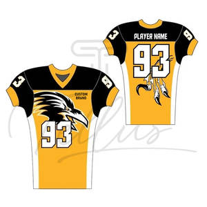 ชุดอเมริกันฟุตบอลแขนสั้น ราคาขายส่ง ผลิตจากโพลีเอสเตอร์ 100% ปรับแต่งได้ สวมใส่สบาย คุณภาพสูง ราคาสมเหตุสมผล - Product Image 3