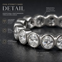 Bague d'éternité en diamant taille émeraude cultivé en laboratoire certifié IGI, plaqué or 14 carats, sertie à griffes, pour mariage et anniversaire