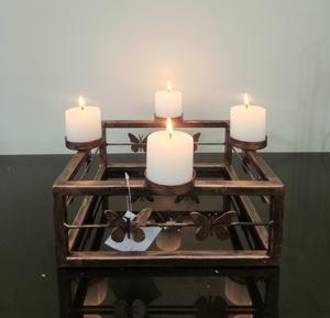 Support de bougie en métal Quadra Glow pour la décoration de la maison Lanterne et bocaux en métal de table de Noël pour la tenue de bougie - Product Image 4