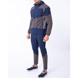 Personalizado de alta calidad 95% poliéster 5% Spandex chaquetas a prueba de viento tejido de cuatro vías estiramiento ropa deportiva chándales ligeros para hombres - Product Image 2