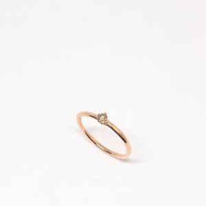 Anillo solitario de diamante moissanita de corte redondo de 3mm en oro u oro rosa | Joyería DE BODA delicada minimalista - Product Image 6