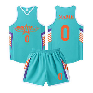 Camiseta de baloncesto de equipo de escuela secundaria juvenil con cuello en V transpirable de malla personalizada, uniformes de baloncesto, Kit de camisetas de baloncesto - Product Image 6