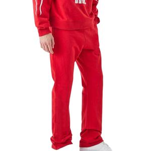 Chándal de dos piezas de alta calidad, conjunto de sudadera con jersey liso, 100% de algodón polar de gran tamaño, chándal acampanado personalizado para hombre - Product Image 4