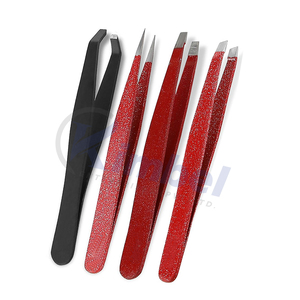 Pinzas de cejas inclinadas de precisión Calidad garantizada Arrancar el cabello de la raíz Punta inclinada negra - Product Image 6