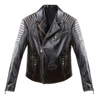 Blouson universitaire d'hiver pour hommes en cuir véritable, coupe-vent, séchage rapide, fermeture éclair intégrale, manches longues, chaud et décontracté avec doublure polaire – Vente en gros