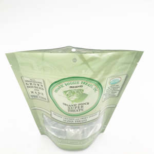 Pochette debout mate/brillante avec fermeture éclair, encoche de déchirure et fenêtre pour les collations - Matériel laminé de qualité alimentaire, usine du Vietnam - Product Image 5