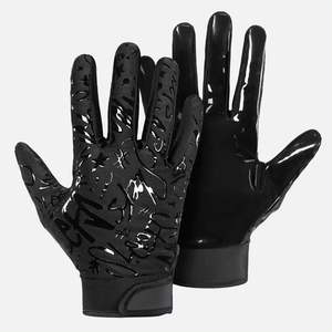 Gants de football américain durables avec paume en silicone antidérapante, couverture complète des doigts et rembourrage antichoc - Product Image 1