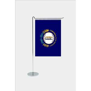 Drapeau de bureau en forme de L imprimé numériquement Kentucky pour l'État, avec mât en aluminium - Product Image 1