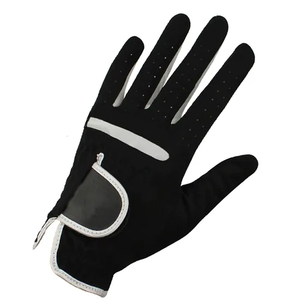 Guantes de golf de cuero Cabretta profesionales de Color negro transpirable superventas, guantes para todo tipo de clima con logotipo personalizado para golfista - Product Image 4