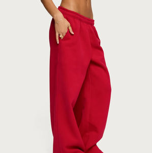 Pantalons de survêtement décontractés pour femmes, couleur unie, respirants, à cordon de serrage, surdimensionnés, 100% coton - Product Image 5