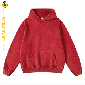 Sweat-shirts à capuche en molleton pour hommes, personnalisés OEM, délavés à l'acide, teints en uni, respirants, anti-boulochage, séchage rapide, brodés, prêts à expédier - Product Image 1