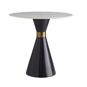 Table d'appoint en métal de style nordique avec dessus arrondi en métal fini or décor à la maison et meubles de salon - Product Image 6