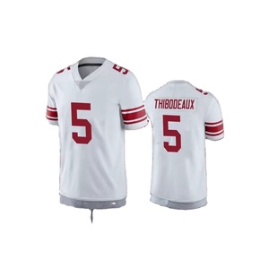 Camiseta de Fútbol Americano de Poliéster para Hombre, Blanca/Negra, Transpirable, de Manga Corta, Estilo Pantalones Cortos, Bordado, Venta al por Mayor - Product Image 6