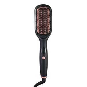<span class=keywords><strong>Brosse</strong></span> chauffante électrique portable 2-en-1 personnalisable en usine, avec ions négatifs, écran LCD et réglage de la chaleur, pour hôtels - Product Image 6