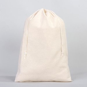 Cotton <b>Drawstring</b> <b>Pouch</b> 12x16 Eco-Friendly Reusable Storage & Gift Bag Screen Printed for Bracelets Clothing Watches & Crafts - Product Image 1