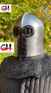 Casque de tournoi médiéval Barbuta pour Halloween 18ga Construction métallique durable en acier - Product Image 5