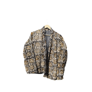 Chaqueta Pana Hand-Block en Bagru Estampado Artesanal Patrón Floral Acolchado y Transpirable Algodón Relleno Producto Terminado - Product Image 4