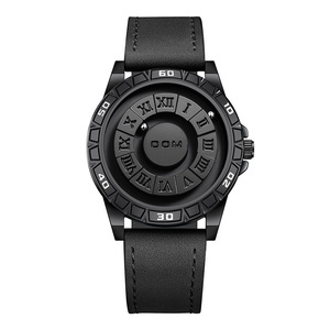 Venta al por mayor negro personalizado caminar cuentas reloj <span class=keywords><strong>de</strong></span> cuarzo para los hombres <span class=keywords><strong>de</strong></span> moda reloj <span class=keywords><strong>de</strong></span> pulsera <span class=keywords><strong>de</strong></span> acero inoxidable <span class=keywords><strong>Ronda</strong></span> movimiento <span class=keywords><strong>de</strong></span> cuero - Product Image 4