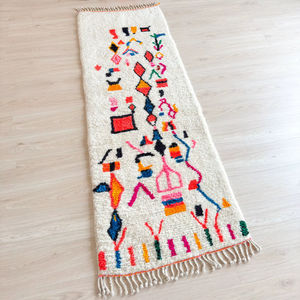 Tapis personnalisé berbère vintage Tapis en laine fait main en laine OEM Rectangle lavable décoratif Tapis d'extérieur pour la maison - Product Image 1