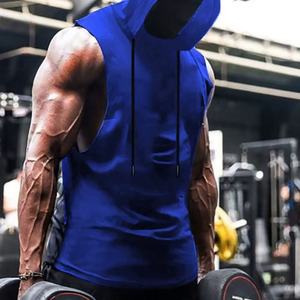 Customized <b>Men's</b> <b>Sleeveless</b> <b>Hoodie</b> Bodybuilding Workout Gym <b>Hoodie</b> Solid Color Breathable Lightweight Unisex Casual Wear For <b>Men</b> - Product Image 3