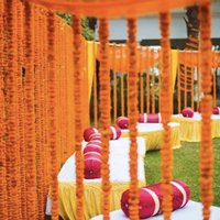 Guirlandes de fleurs artificielles en plastique indien Alam - Fabriquées à la main, 5 pieds, imperméables, longue durée de vie, directement de l'usine, décoration intérieure/extérieure