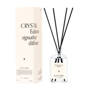 Daily Comma Crystal Edition <b>Reed</b> <b>Diffuser</b> Black Cherry 100ml Glass Cylinder Paraben Free Alcoholic Long Lasting Aroma 6 Months - Product Image 2