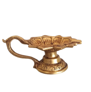 Petit support rond complexe d'Ahkand Jyoti Diya en laiton, dernier Jyoti Diya religieux au taux de gros direct de l'usine - Product Image 3