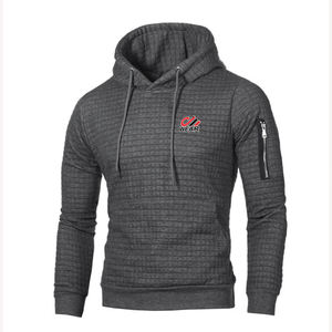 Sweats à capuche pour hommes Sweatshirts à capuche Slim-fit Pull à fermeture éclair latérale pour homme Pull à capuche à carreaux Sweat-shirt décontracté vêtements d'hiver pour la coutume - Product Image 5