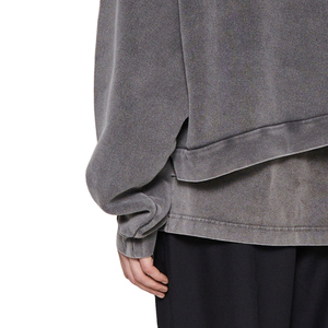 Sweat à capuche pour homme 100% coton lourd Logo personnalisé brodé de haute qualité délavé à l'acide surdimensionné automne écologique en gros - Product Image 5
